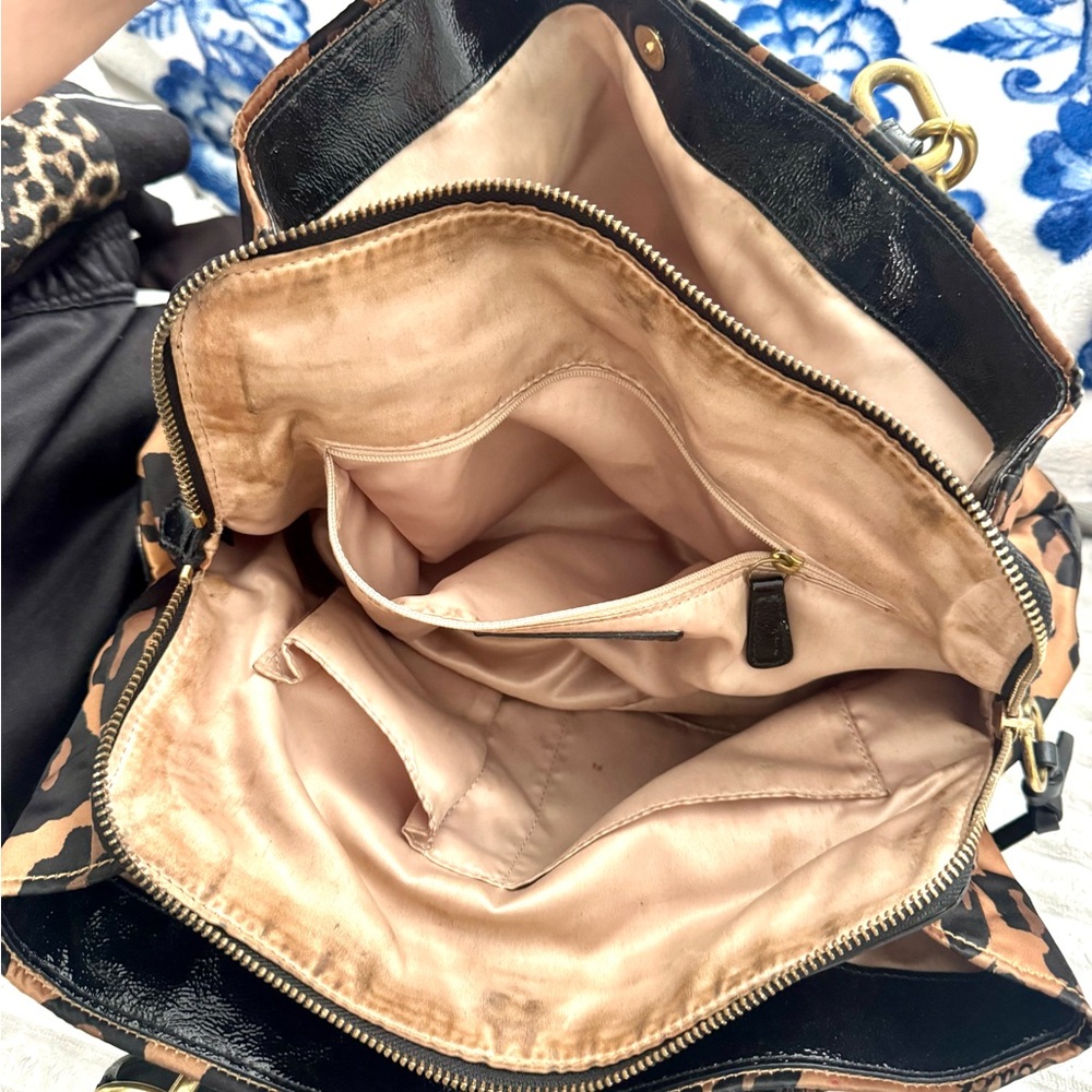 Coach VINTAGE VERY RARE ocelot triple pocket Leopard Print shoulder bag - Picture 8 of 12